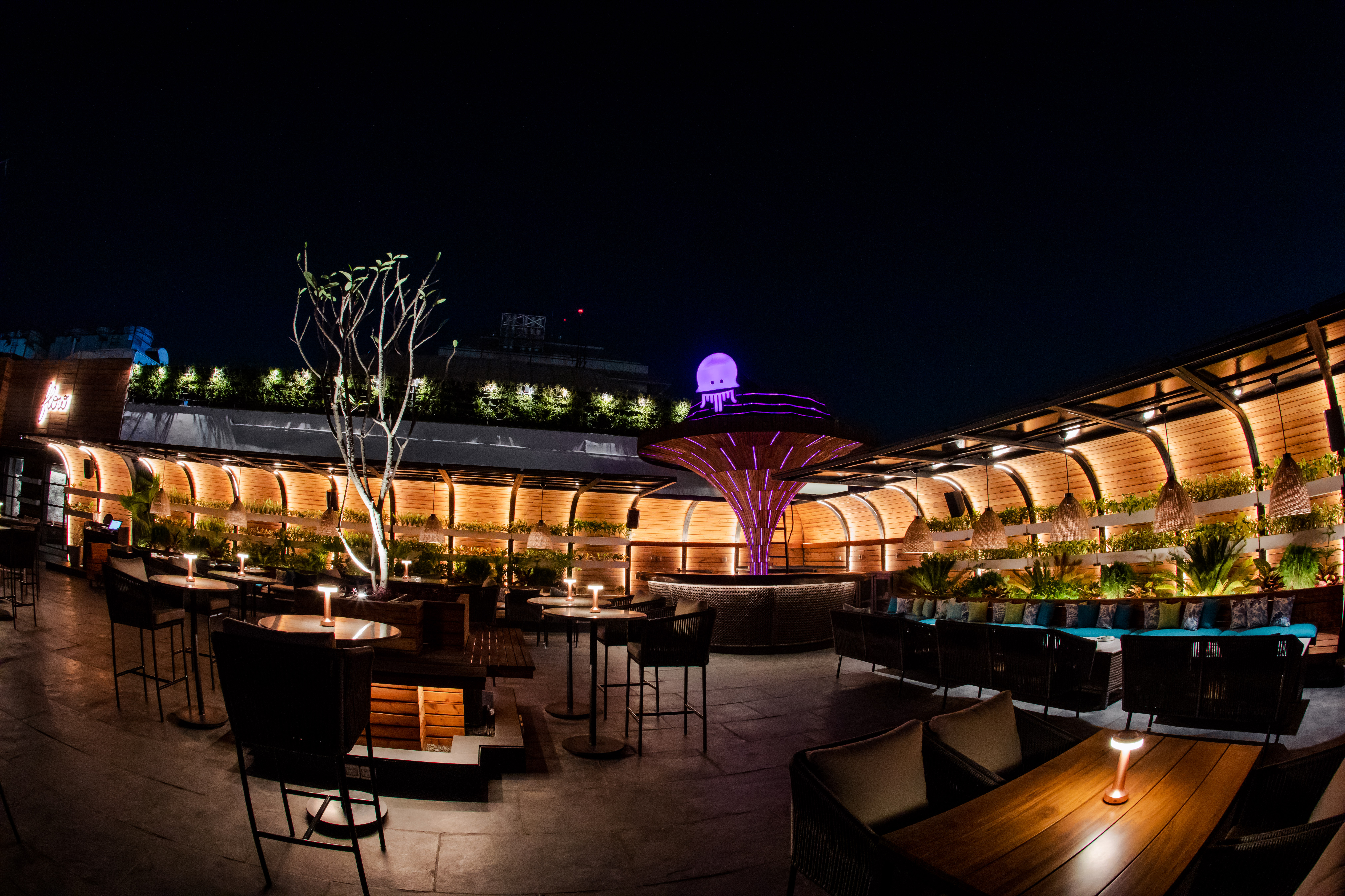 Nightlife ambience at Flow Brew & Dine Saket